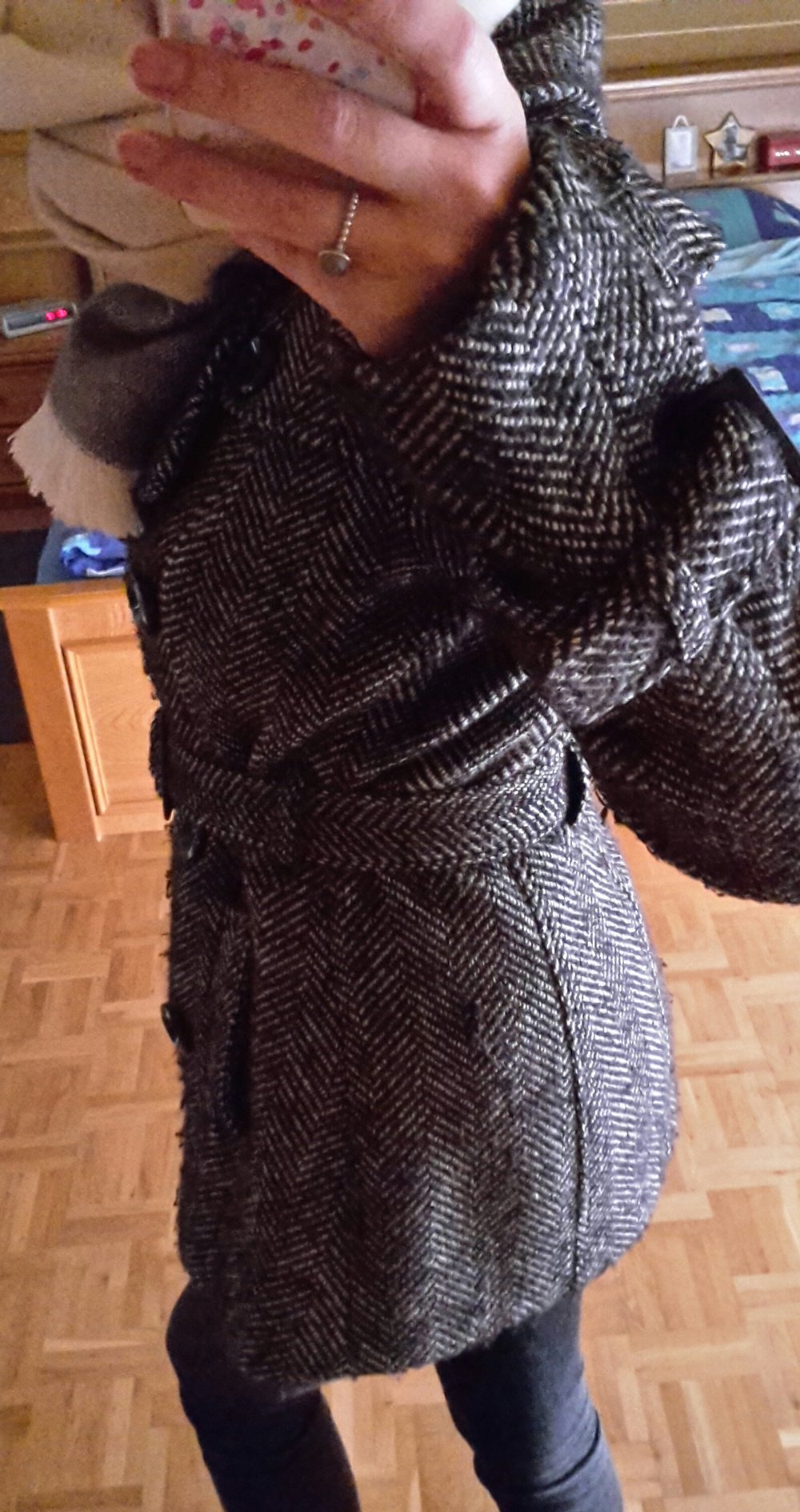 Grau-Schwarzer Wintermantel von C&A