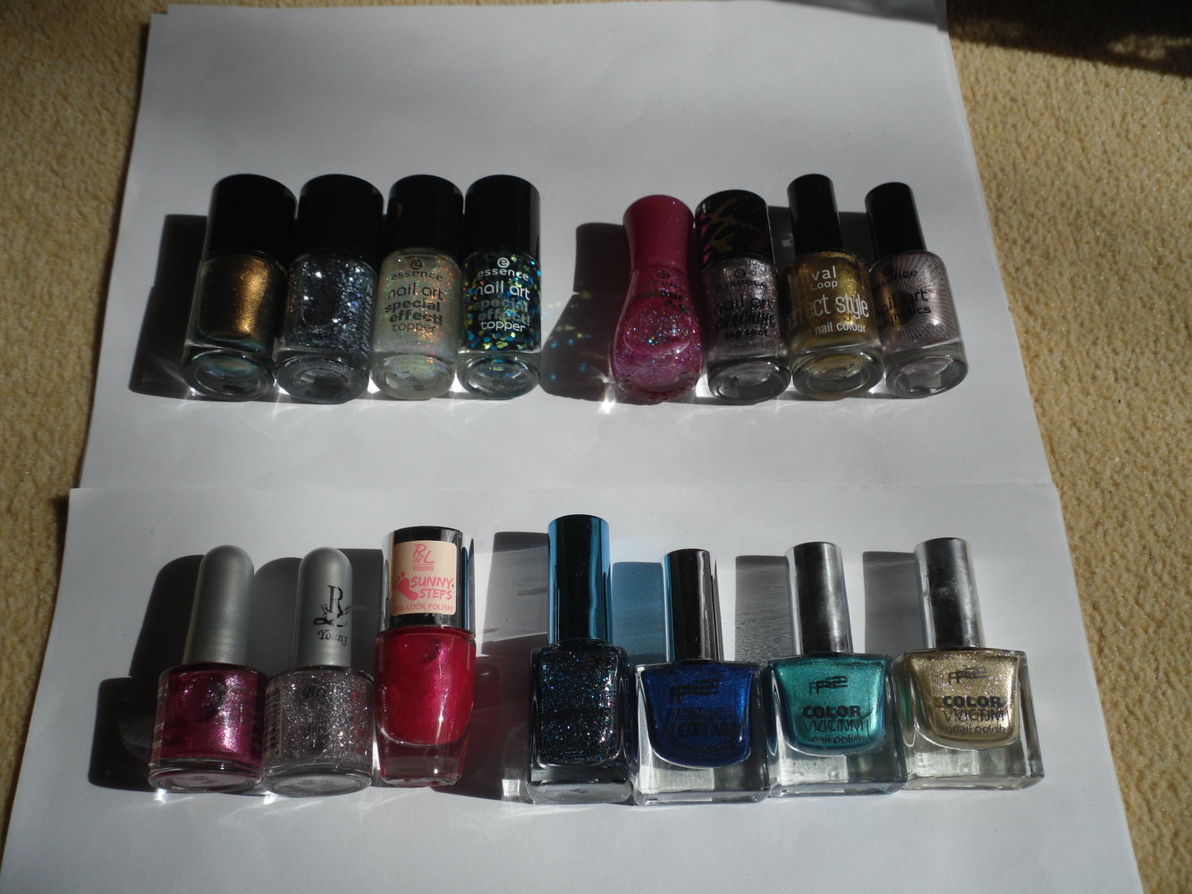 7 verschiedene  Glitzer- und Metallic- Nagellacke