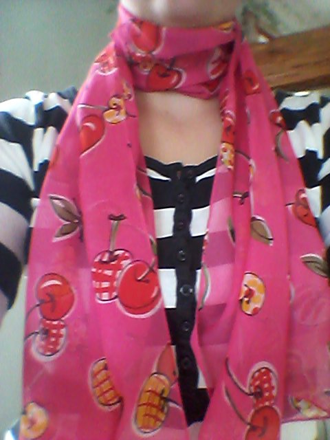 Halstuch pink Kirschen