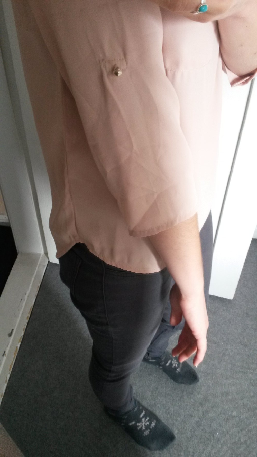 Bluse in rose / nude