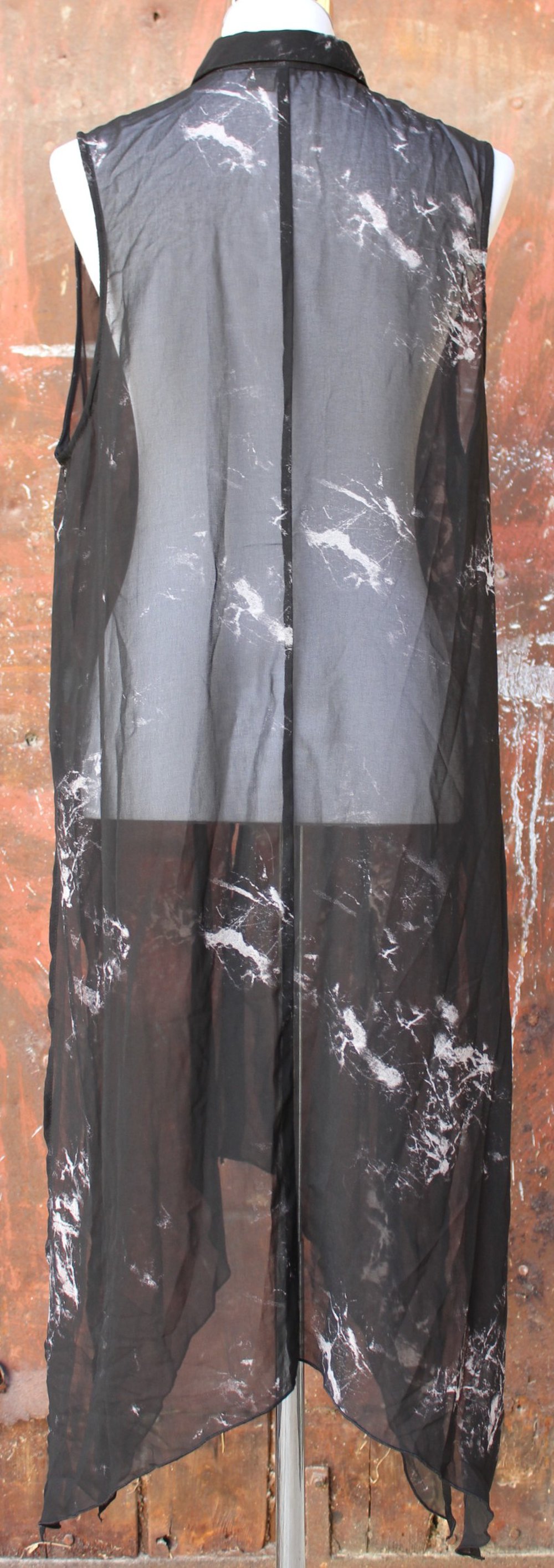 schwarze lange geschlitzte Bluse, H&M Divided Grey, Größe 36