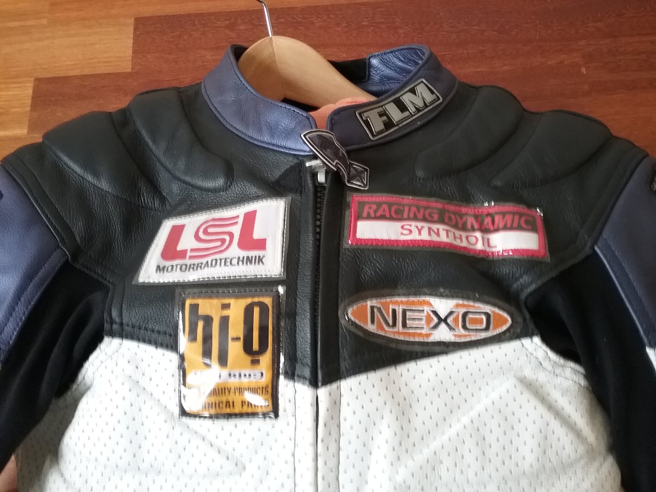 FLM Motorradjacke Leder (aus FLM Rennkombi), Größe 52, wie neu (1Kratzer)