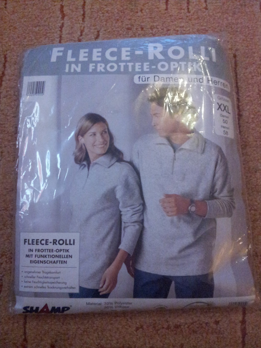 Fleece Rollkragen Pullover unisex  Gr. XXL D- 50 H-58