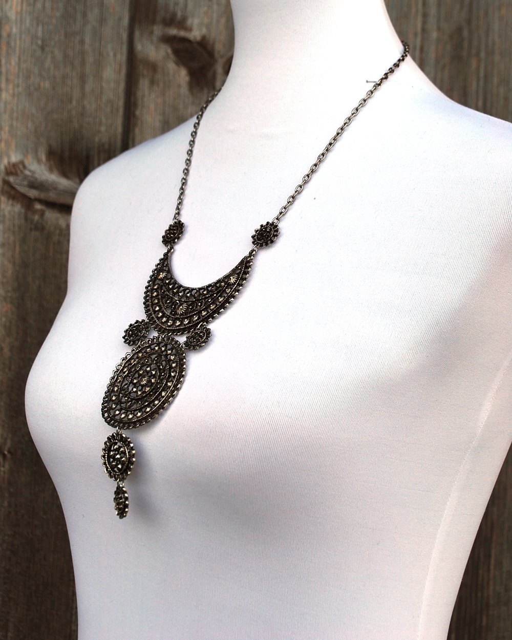 Statementkette in silber, True Vintage