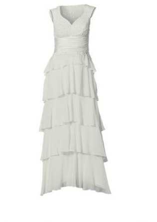 München: Brautkleid Gr. 38 fast neu Volantrock Pailletten