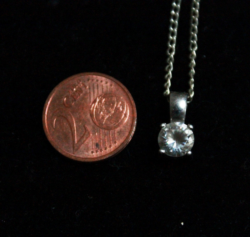 Anhänger geschliffener Stein 925 silber+kette