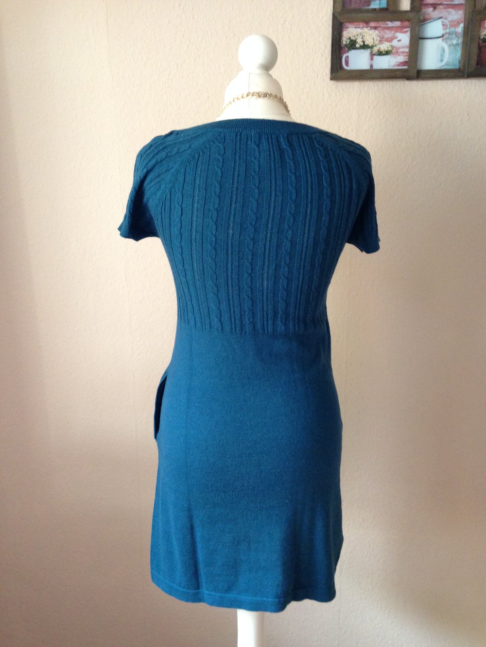 NEU - Mango Strickkleid türkis Taschen S