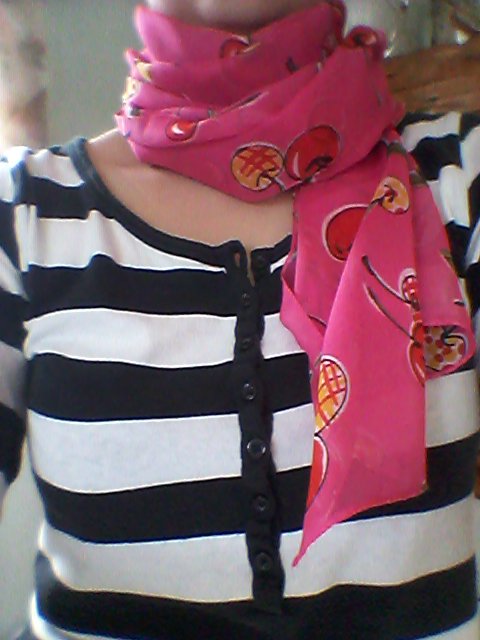 Halstuch pink Kirschen