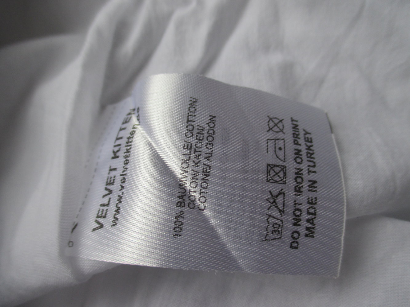 Velvet Kitten, weißer Rock mit grauen Bordüren und Print, hoher Bund, Gr. S, 100 % Baumwolle, gefüttert