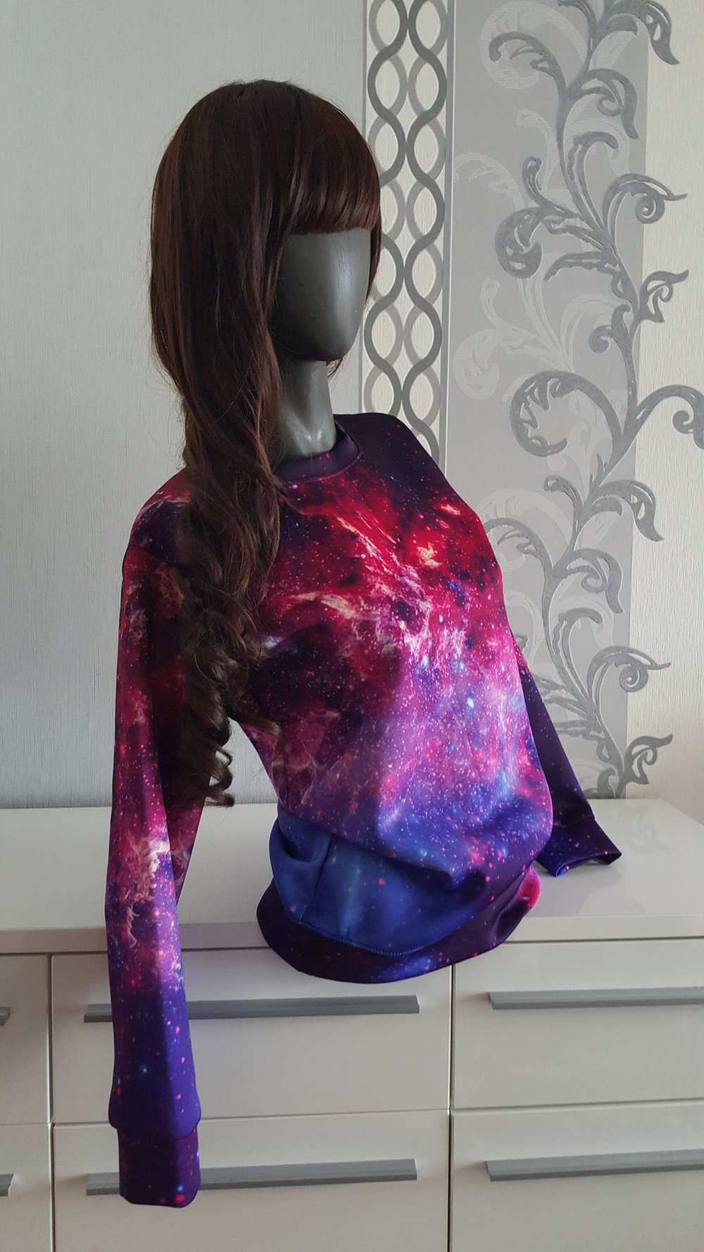 Galaxy Kosmos Sternen Pullover Uni M L 38 40 Neu