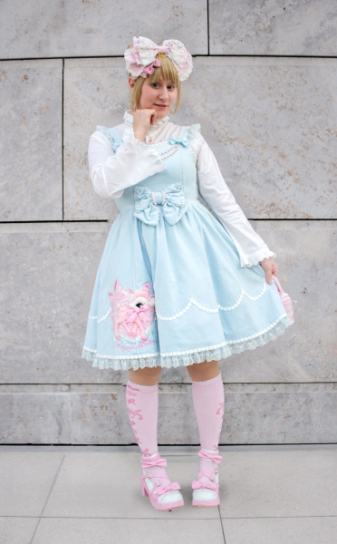 Milky-chan of the Fawn Applique JSK Lolita Angelic Pretty