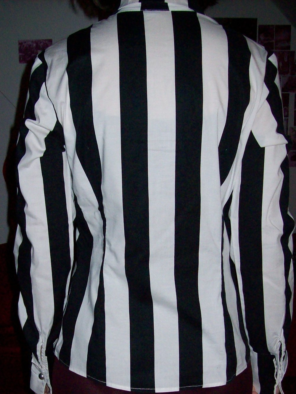 schwarz - weiß gestreifte Bluse Streifen Kragen H&M 36 38 S Blogger Beetlejuice Retro