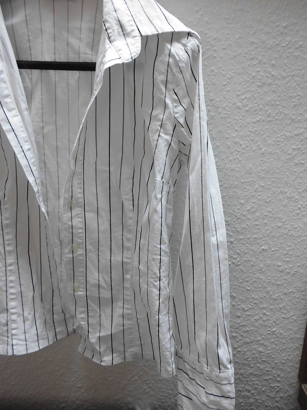 Weiße Nadelstreifenbluse Gr. 34