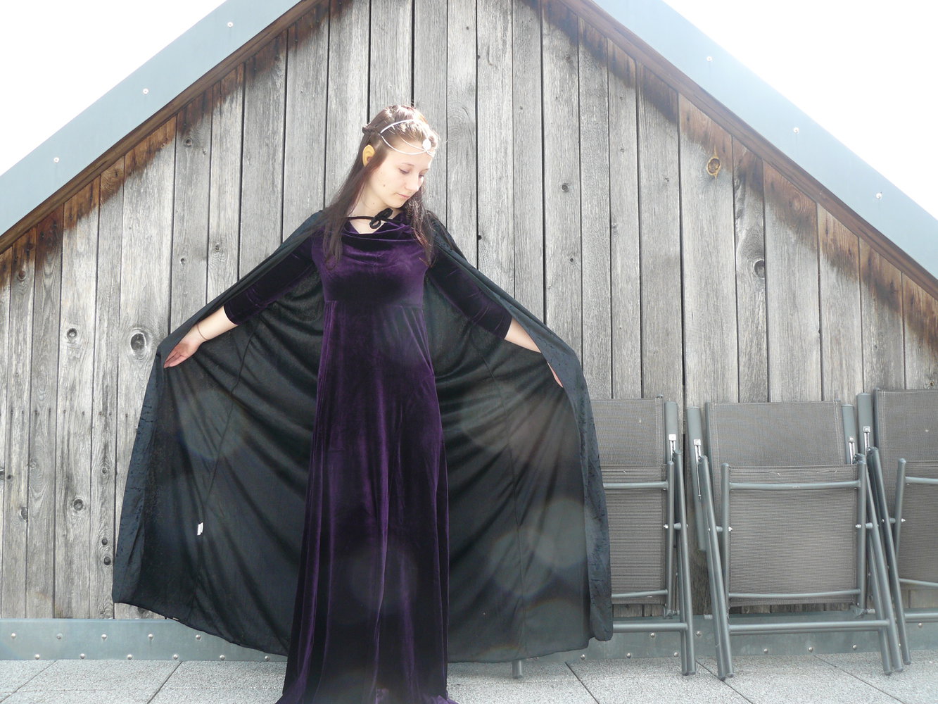 Elbin Kostüm Arwen Herr der Ringe Samt Kleid und Umhang