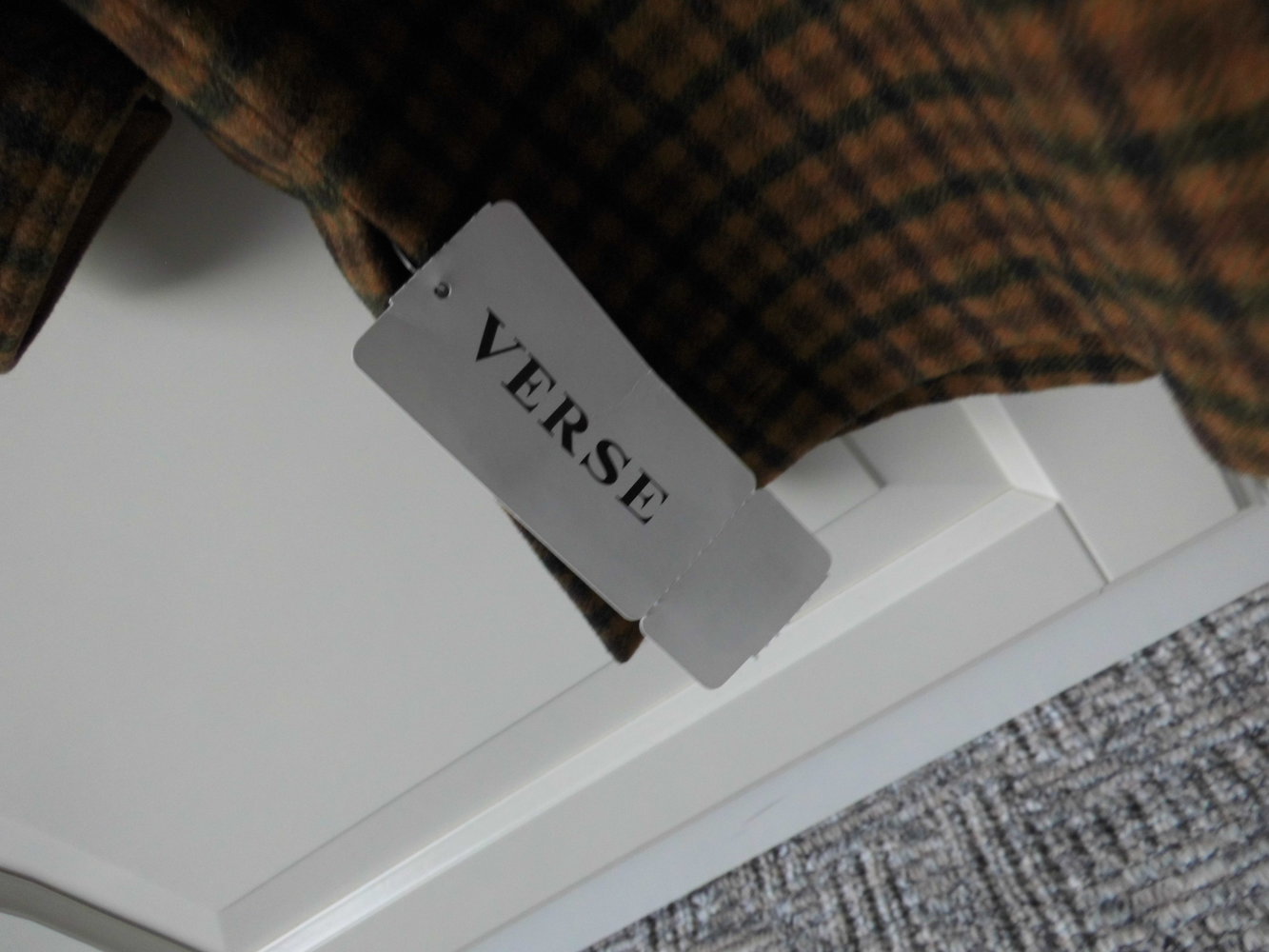 Verse, edle Wolljacke, Brit Chic, Tweed Optik, Hahnentritt, braun kariert, Gr. 36 / 38 / 40 , Neu mit Etikett