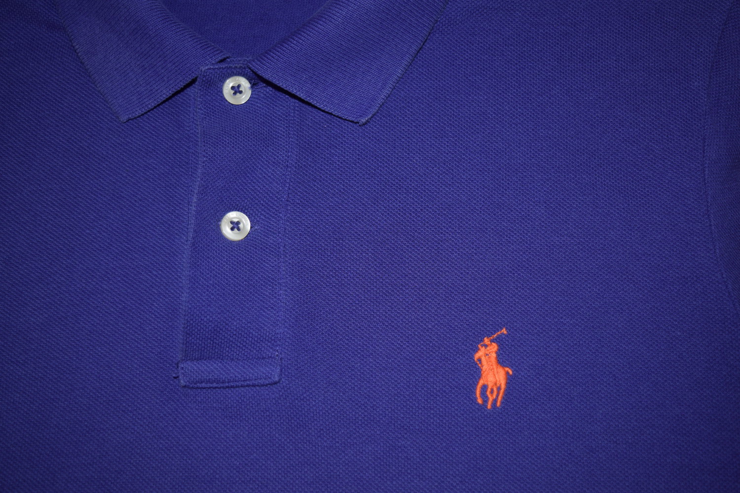 Original Lila/ Navy Blue Skinny Polo von Ralph Lauren