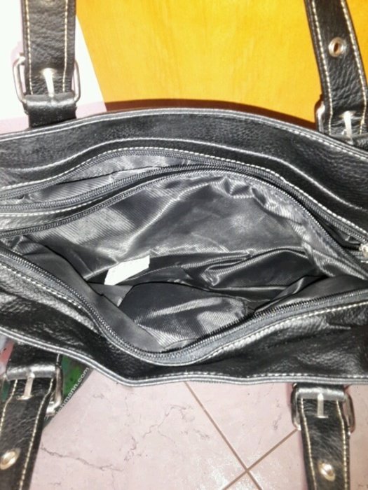 Schwarze Handtasche mit 2 Hauptfächern Clutch Party