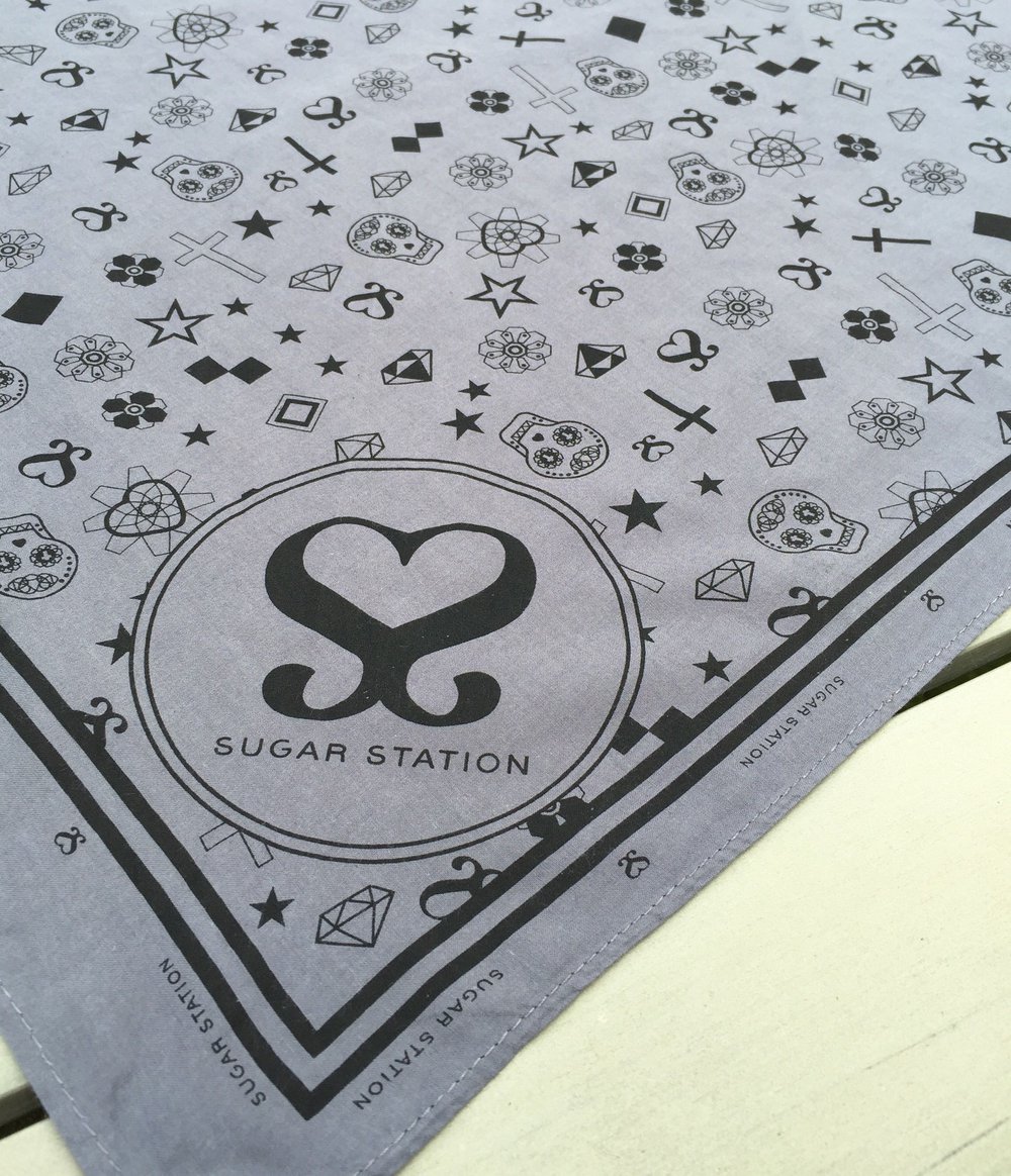 SUGAR STATION Tuch NICKYTUCH Bandana Haarband grau