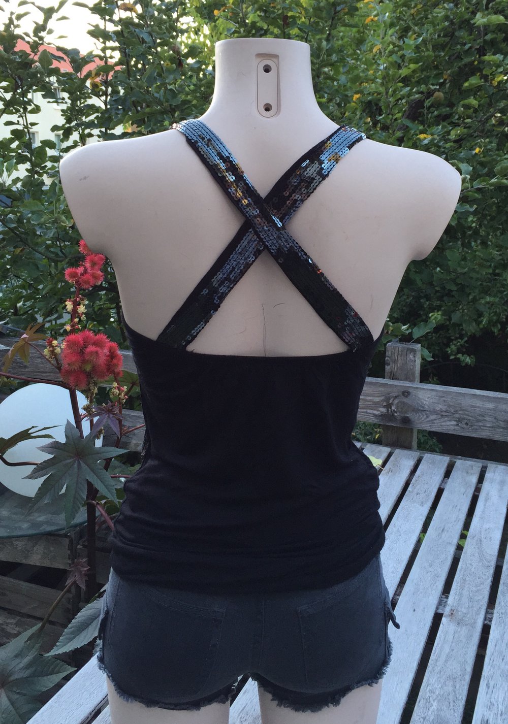 MANGO Pailletten TOP Partytop Gr. XS