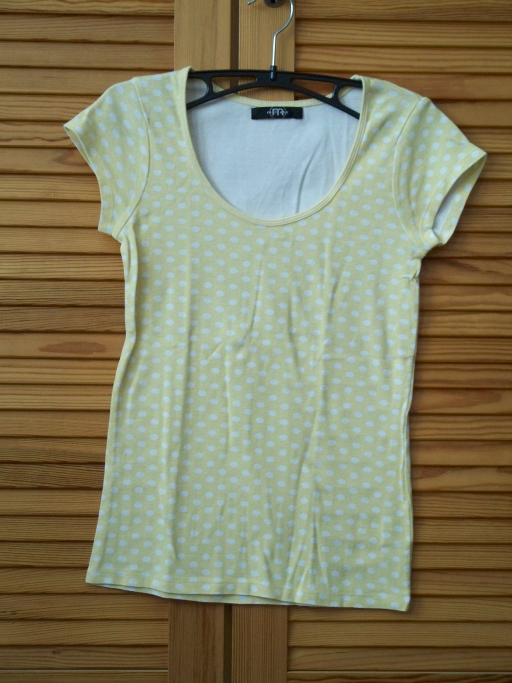 MELROSE// T-Shirt in hellgelb mit weißen Punkten/ Polka dots