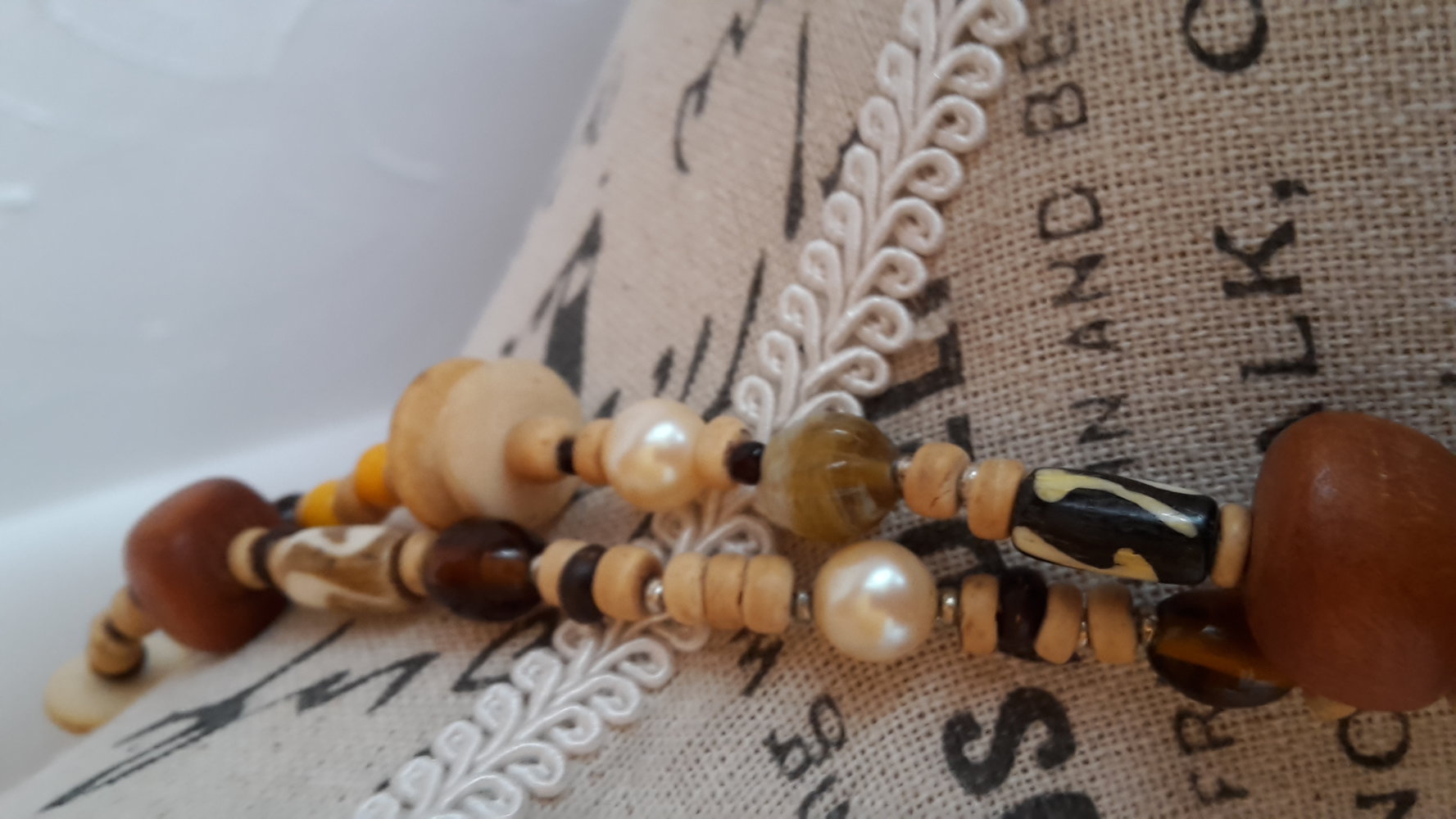 Muschel kette braun Glas chic Business