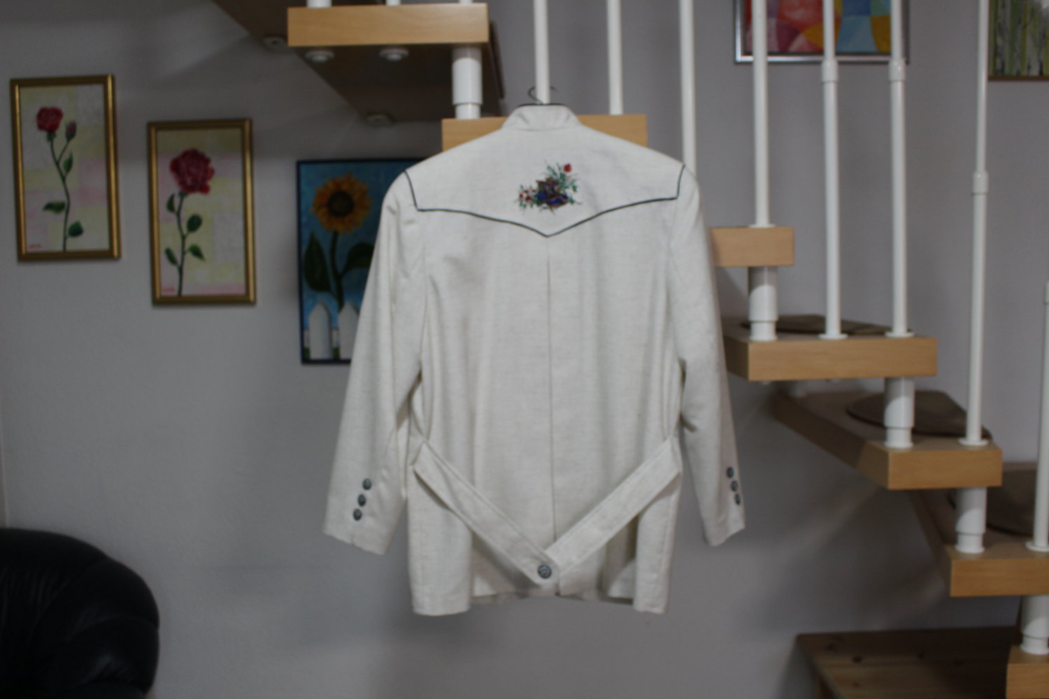 353. Retro-Trachtenblazer, Gr. 40, Farbe - wollweiß/sand