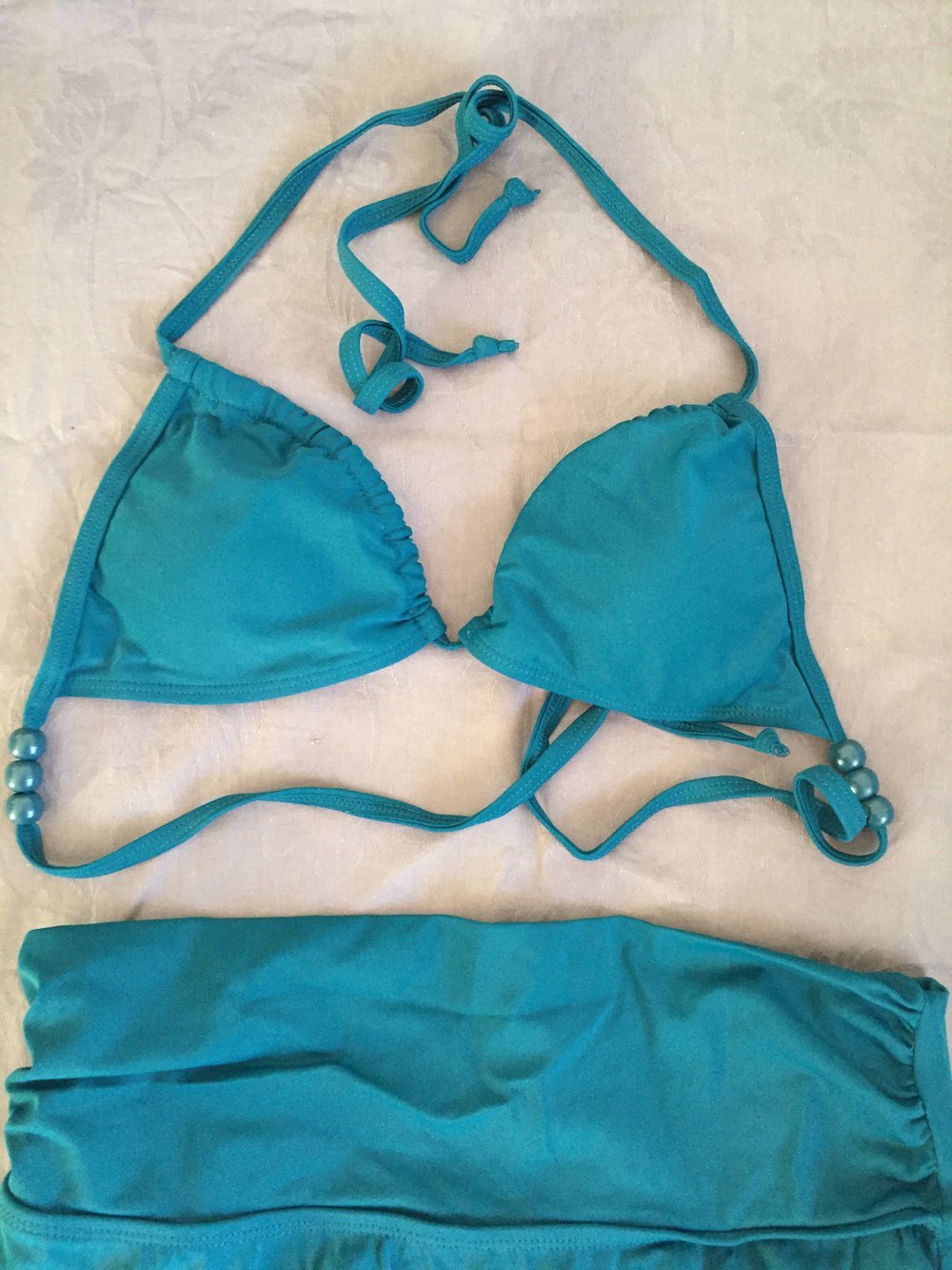 Schöner Bikini Tankini in 36 mit Rock Türkis Zweiteiler