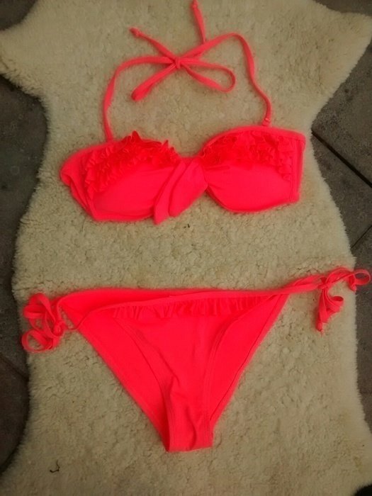Peachfarbener Bikini in xs