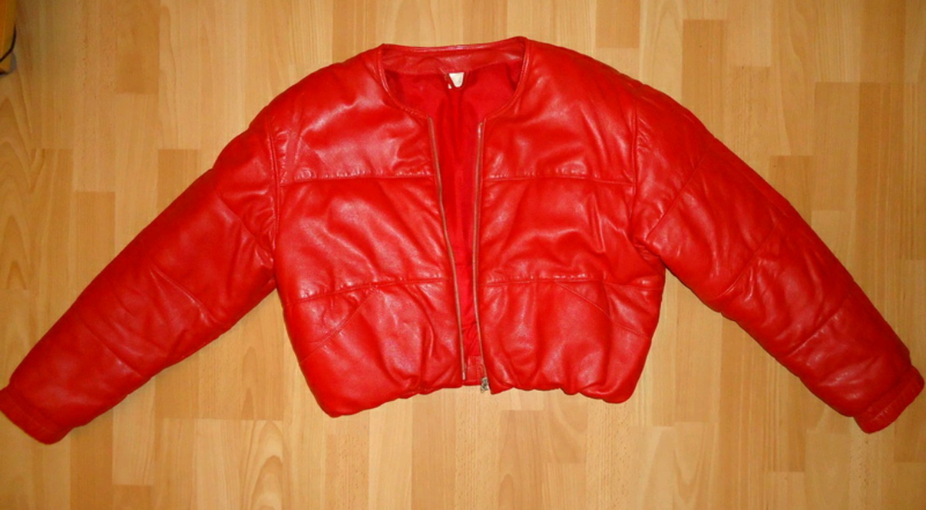 Lederjacke rot Gr. 38 Jacke Echtleder Bomberjacke Pilotenjacke 