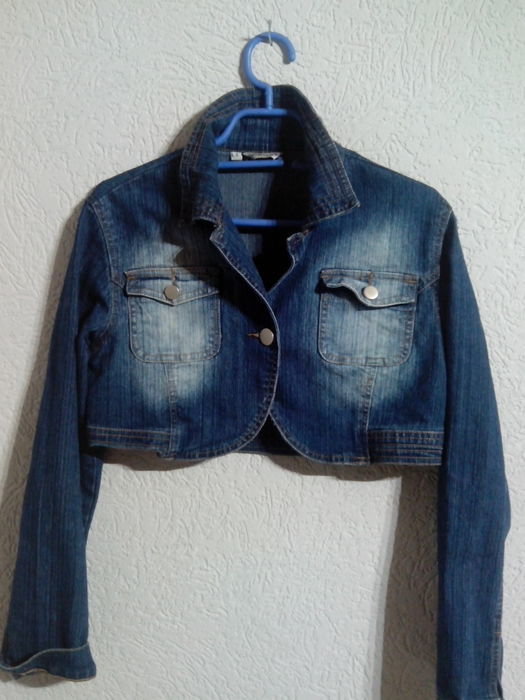 kurze Bolero Jeansjacke - stretch -