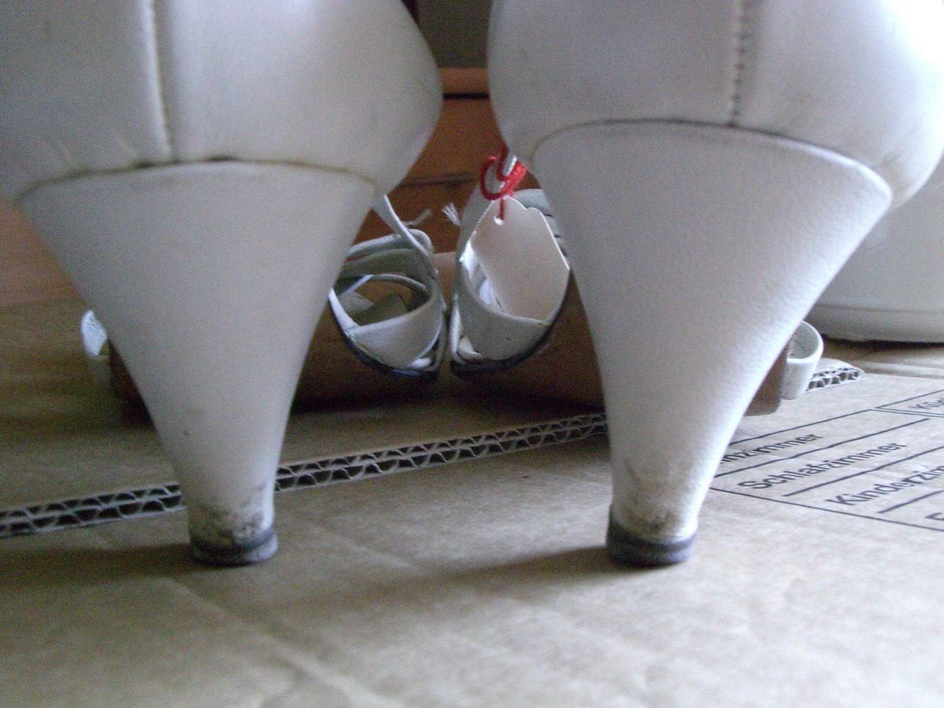 #Vintage - Schuhe - Pumps Gr. 37 weiß Obermaterial Leder