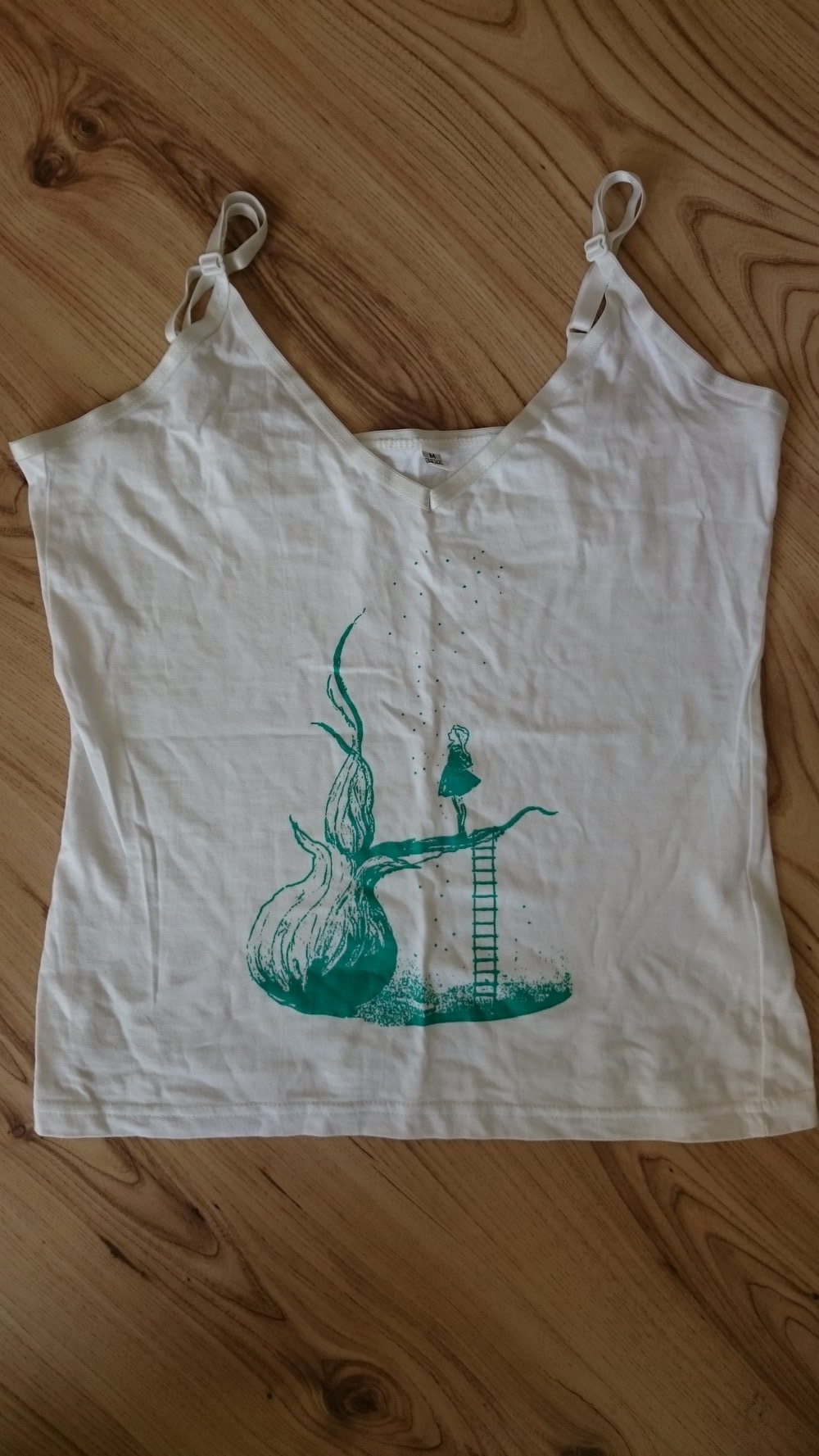 Spaghettiträger Top mit verträumtem Motiv Designershirt