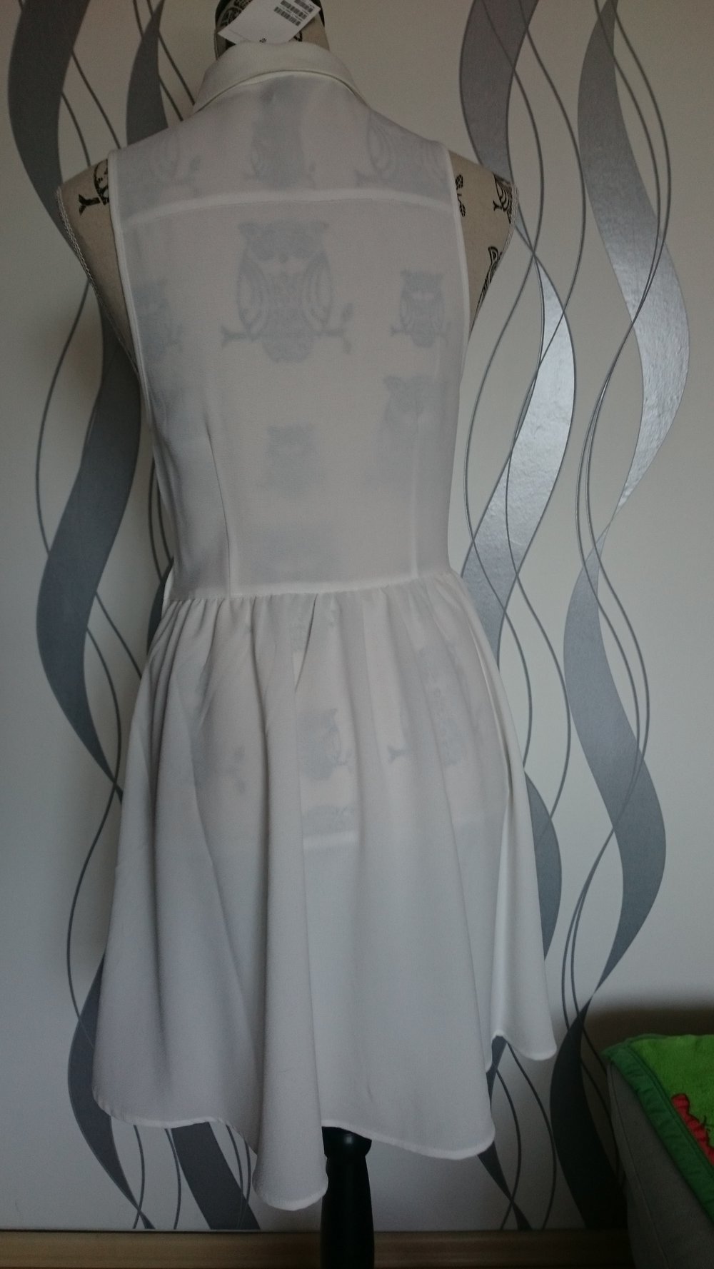 weißes Sommerkleid Blusenkleid aus Kreppstoff