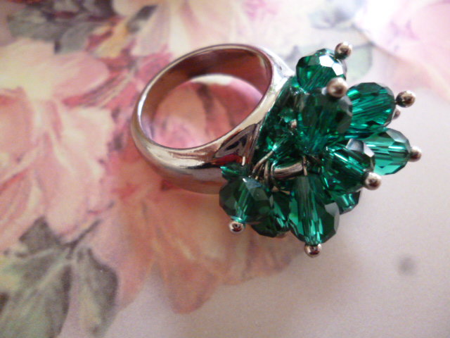 Grüner Kristall Ring S/M