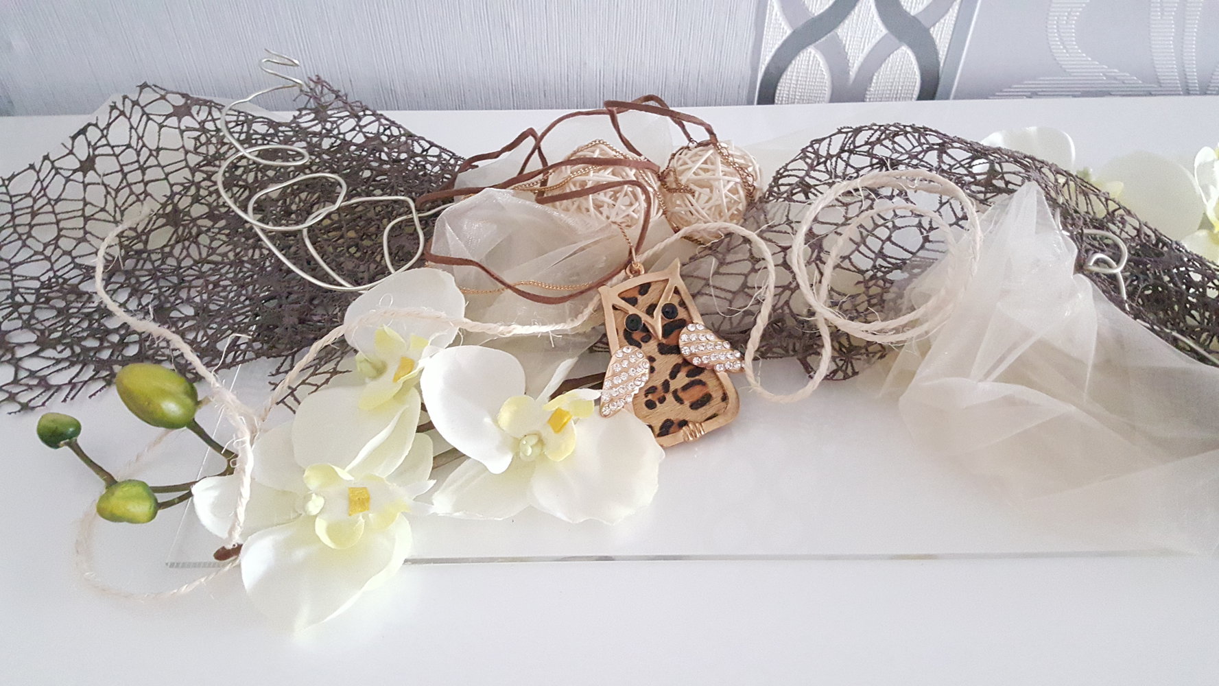 Süße Eulen Kette Leo Statementkette Strass Steine Gold