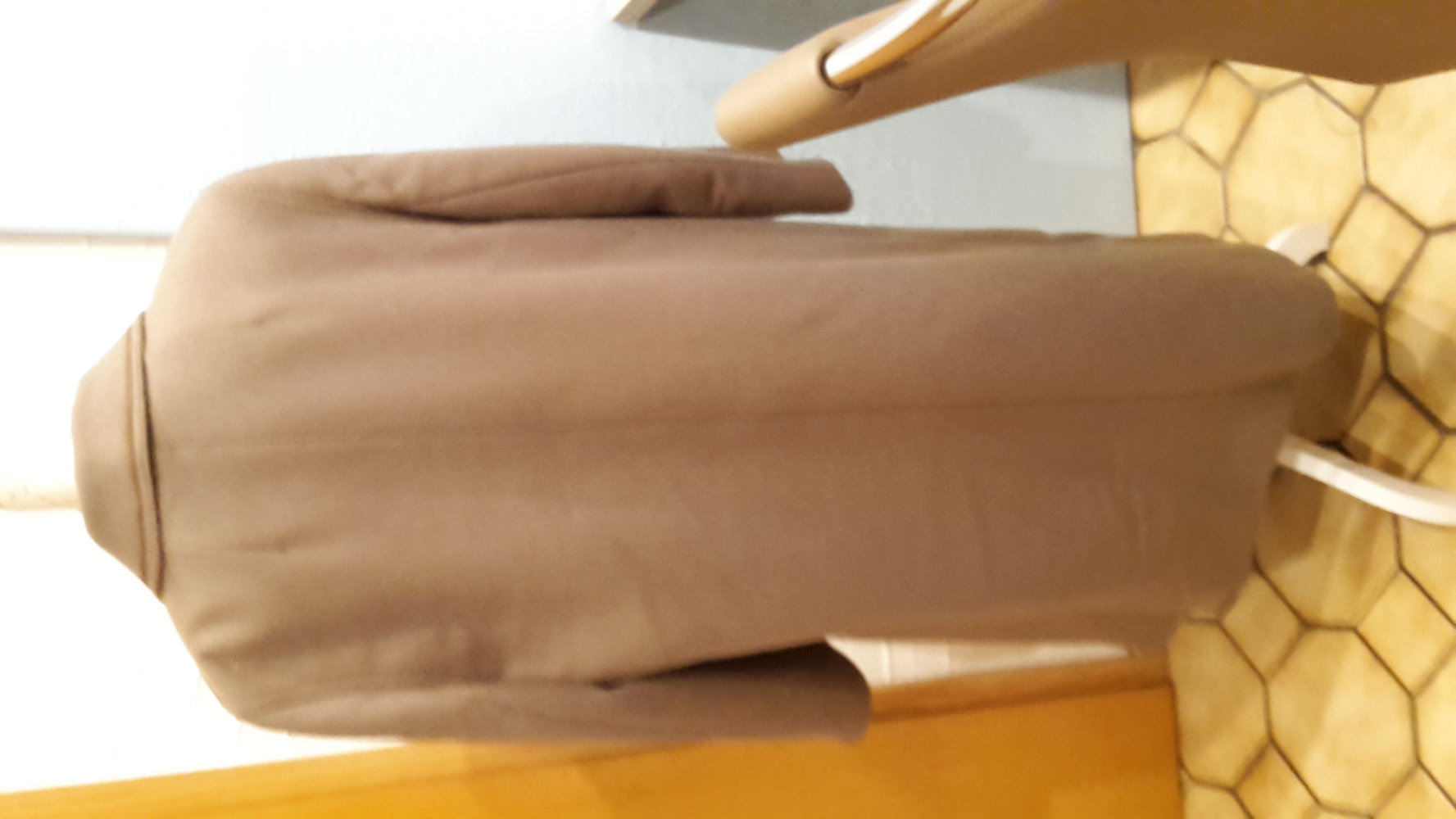 Schurwollmantel in Taupe/Braun,Größe22 ca.44, Winter, chic, NEUw.