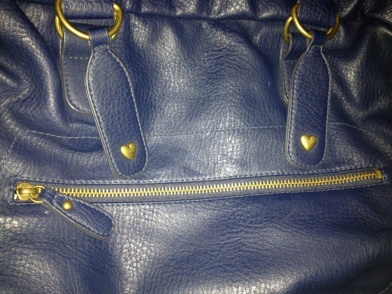 navy blaue Tasche Lederimitat groß Innenfach H&M