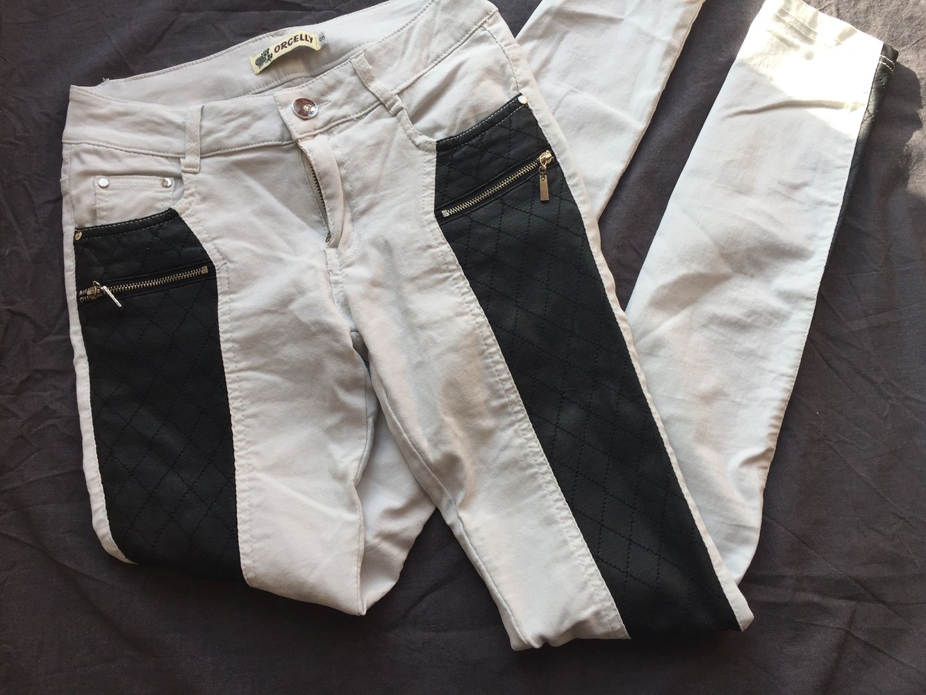 Schwarz weiß Jeans 