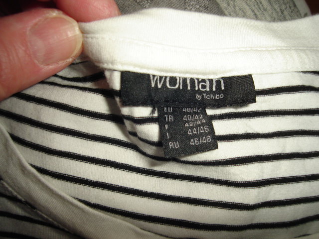 Tchibo T-Shirt  weiß/blau Größe 40/42 