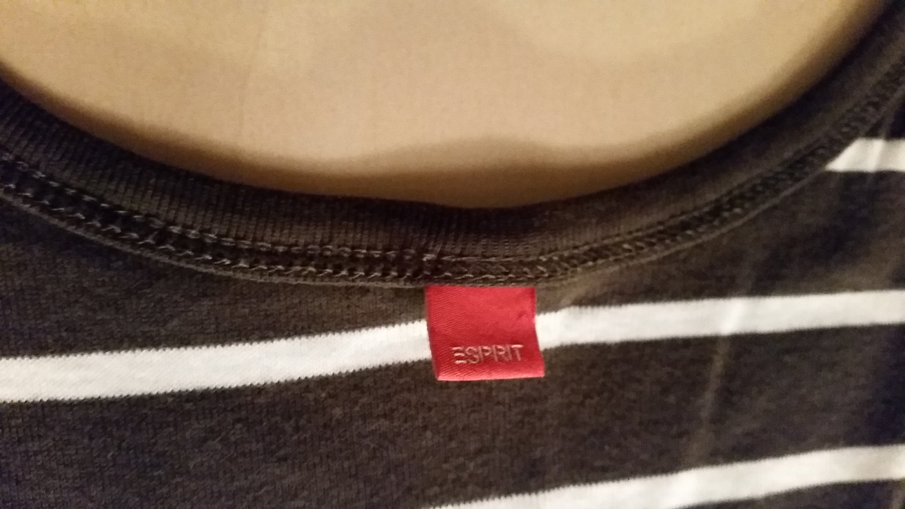 esprit Top brau-weiß