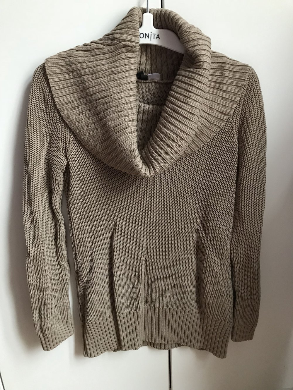 Beige taupe Rollkragenpullover von H&M, Größe 36