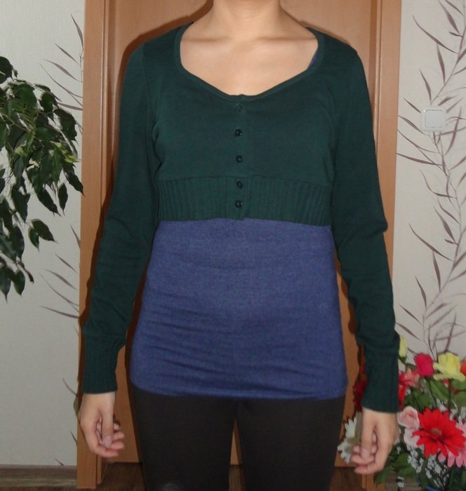 Jäckchen Jacke grün kurz Strick Strickjacke Basic