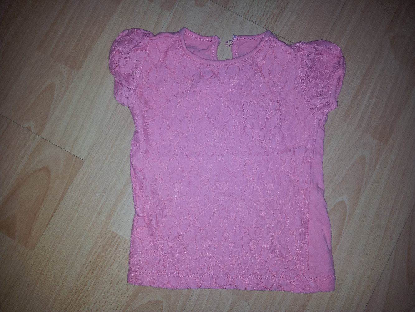 Tshirt mit Spitze Lachs Gr 86