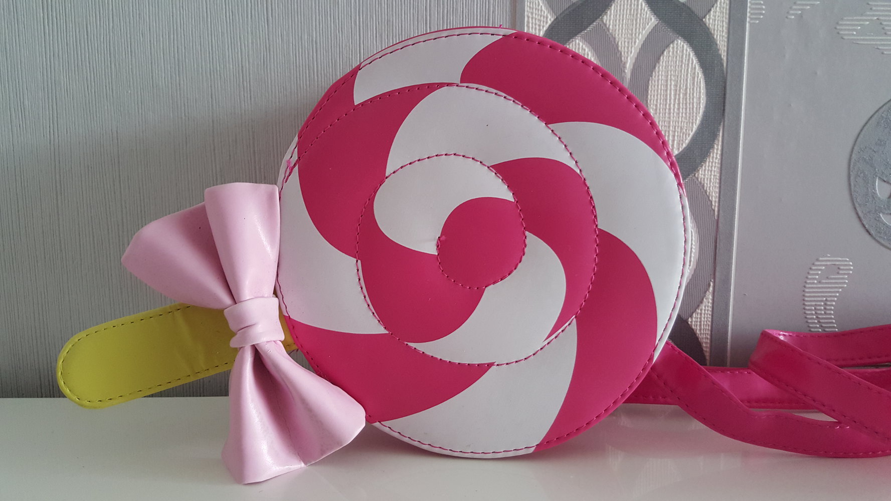 Lolita Accessoires Lollipop Tasche Süß Schleife Cosplay Pink Weiß Rosa