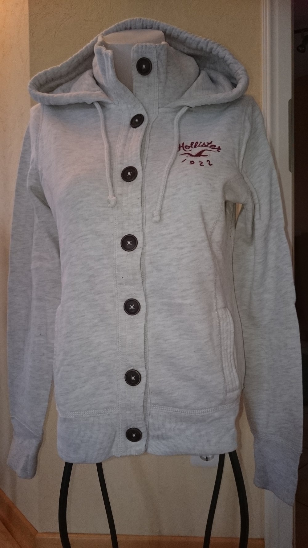 Hollister Sweatshirtjacke Gr L Grau