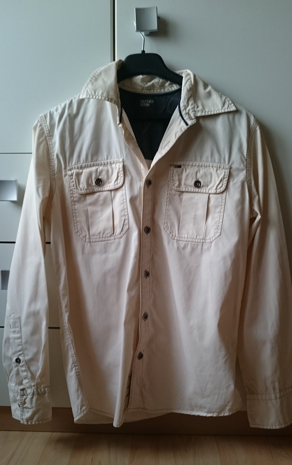 creme farbenes Baumwollhemd von Hilfiger Denim