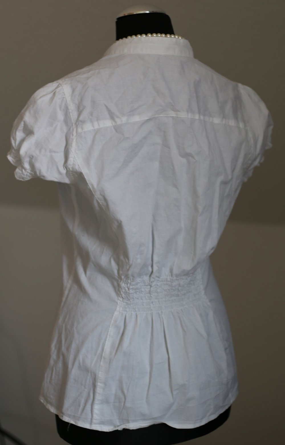 Weiße Spitzenbluse XS 34