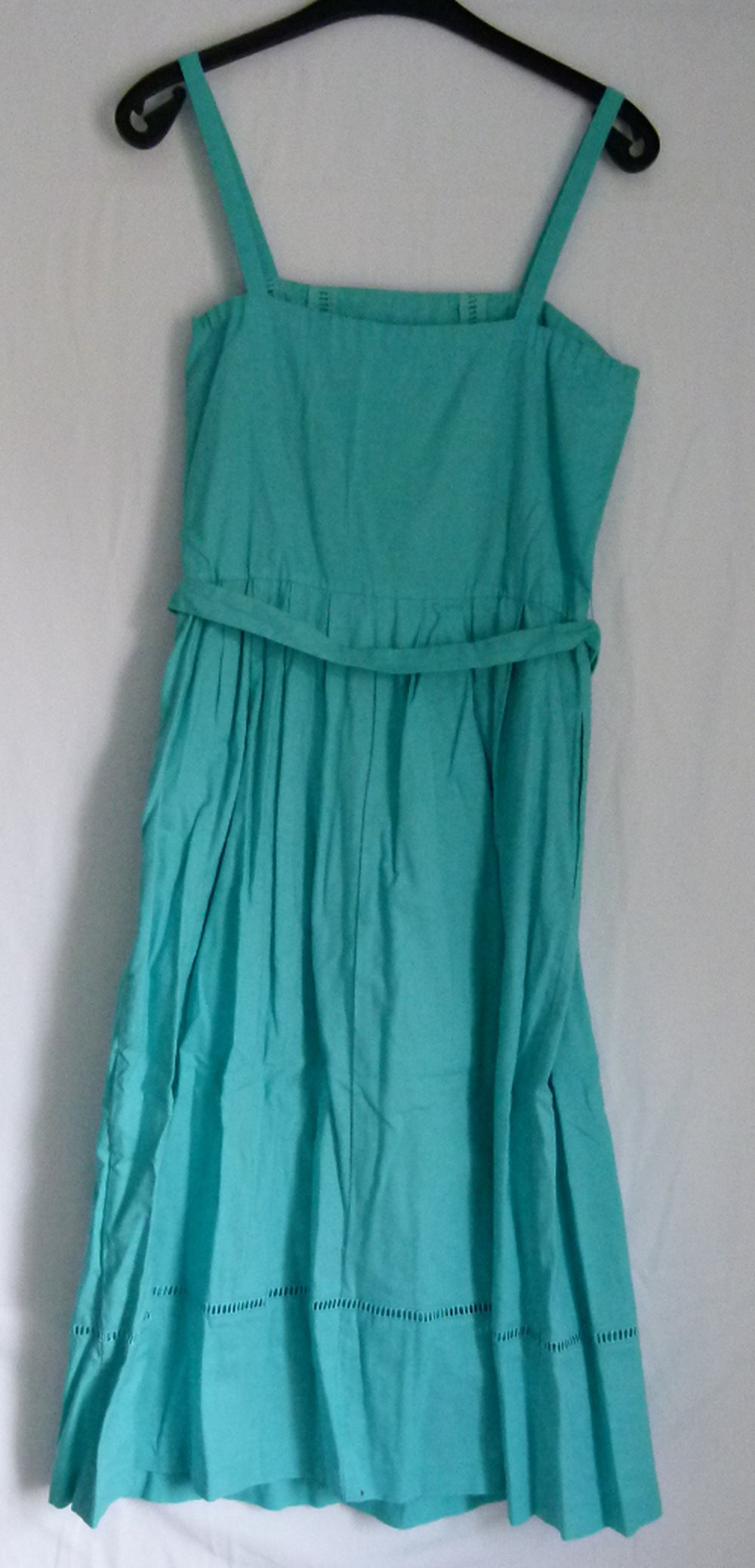 Vintage Sommer Kleid, türkisgrün mint, mit Applikation, Boho Retro Hippie Goa Festival Strand Elfen Cottagecore