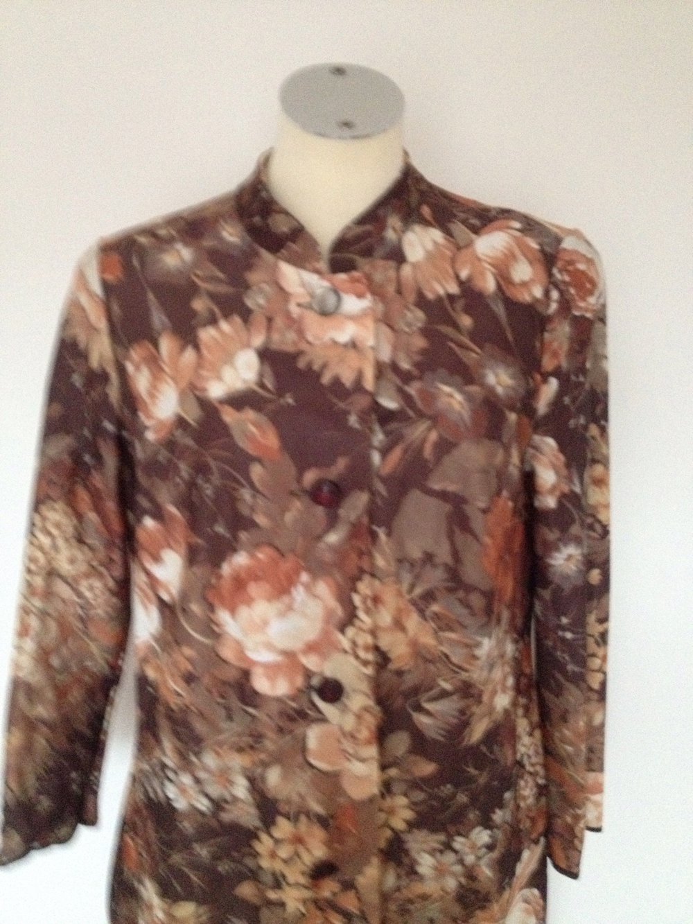 Exklusiver Vintage Blümchen Bademantel Morgenmantel 