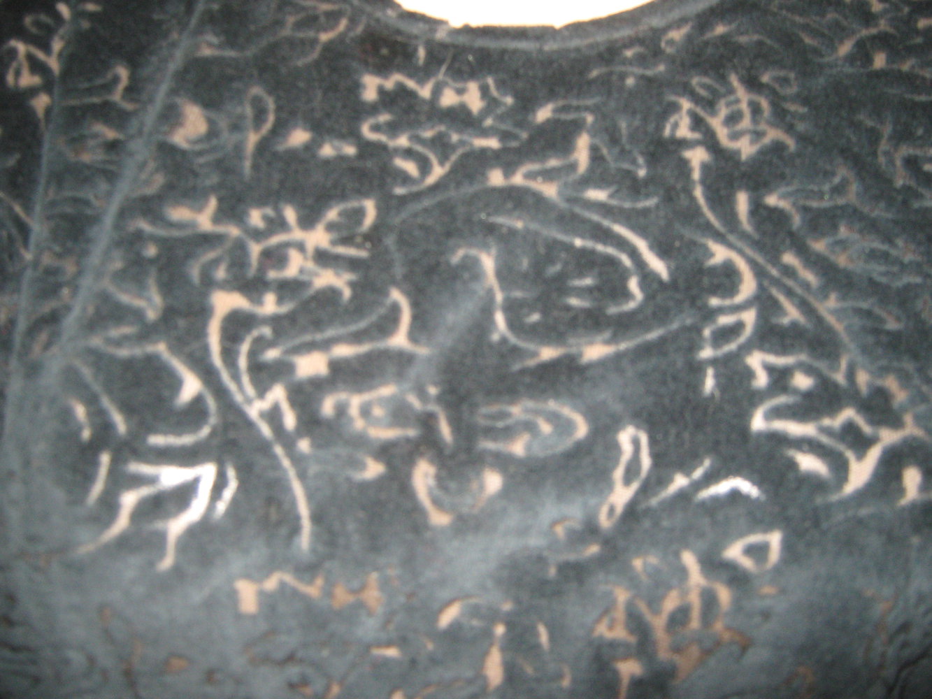 NEU Vintage Langarm Longsleeve Blüten Ausbrenner Samt T- Shirt 